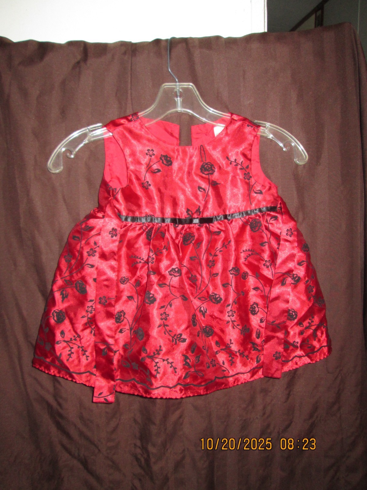 Gegrge Black Red Cocktail Party Holiday Satin Dress 18 Months Item image 4