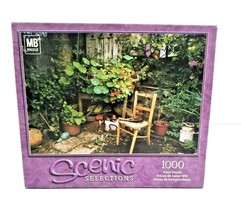 MB Scenic Selections 1000 Piece Puzzle My Corner Garden 18&quot;x 24&quot; NEW SEALED - £10.02 GBP