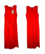 Spense Jumpsuit Small Coral Sleeveless Cropped Stretch Drawstring New - £30.68 GBP