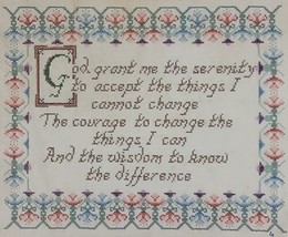 Serenity Prayer Sampler Embroidery Finished Cottage Core Farmhouse Country Vtg - £22.77 GBP