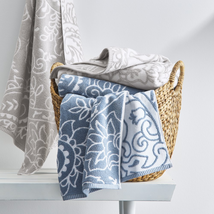 Blue Linen Hand Towel, Sheared Paisley, Better Homes &amp; Gardens Towel Collection - £10.08 GBP