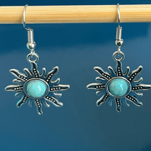 BBS Dangle Silver &amp; Turquoise Earrings - $33.66