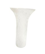 Frosted White Glass Vase With Crackle Finish, Cylinder vase with flared ... - $20.57