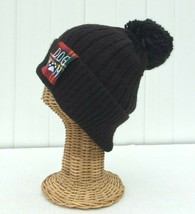 Dog Mam Rib Knit Beanie Hat with Pom Pom Soft Stretchy Ski Cap NEW BLACK #Z - £9.58 GBP