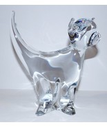 EXQUISITE VINTAGE MARCOLIN SWEDEN CRYSTAL STANDING CAT 7 3/4&quot; FIGURINE/S... - $129.19