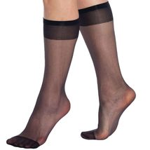 AWS/American Made 3 Pairs Sheer Knee High Socks for Women 15 Denier Stay Up Band - £5.98 GBP