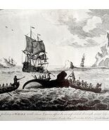 Whaling Lancing After Harpooning 1926 Nautical Antique Print Whale Hunti... - $35.02 CAD