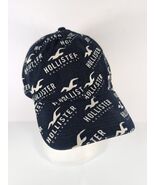 Hollister California Adjustable Hat Baseball Cap All Over Print Navy Blue. - $12.37