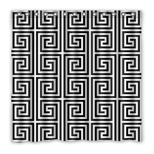 New!!! A Greek key Pattern Custom Waterproof Polyester Shower Curtain 4 Size Item image 13