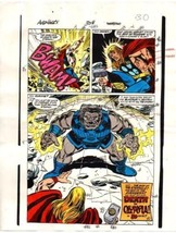 Original 1989 Thor Avengers 309 color guide art, Marvel comic production... - $64.51