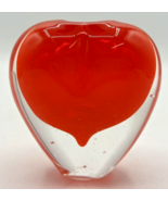 Vintage Art Glass Apple Shaped Orange Paper Weight No Stopper U258/30 - £34.17 GBP