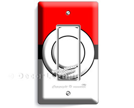 Pokemon red white Poke Ball inspired single GFCI light switch wall plate... - €10,35 EUR