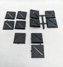 Lot Of (11) Games Workshop 1991 20mm Square Black Miniature Bases - £16.49 GBP