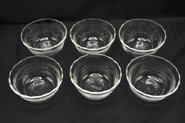 Set of 6 Pyrex #463 Custard Cups Ramekin 6 oz Clear Glass Scalloped Edge - £17.02 GBP