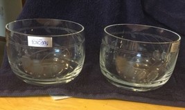 Pair of Toscany Hand Blown Cut Glass Bowls - £20.91 GBP