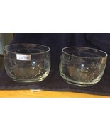 Pair of Toscany Hand Blown Cut Glass Bowls - $26.17