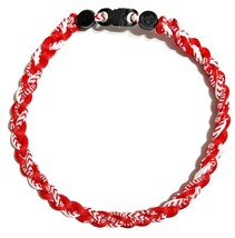 3 Rope Braid Tornado Boys Baseball Energy Necklace 18&quot; 20&quot; Red Baseball Stitch - £7.91 GBP