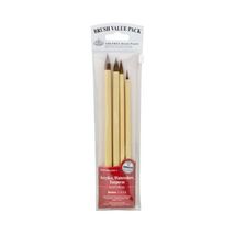 Royal and Langnickel Bamboo Comb Brush Set - Brown (Pack of 4)  - $17.00