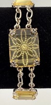Vintage 80s-90sAvon NRT Lucite Bracelet Faux Citrine Yellow Stones Glow UV - $294.67 MXN