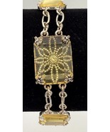 Vintage 80s-90sAvon NRT Lucite Bracelet Faux Citrine Yellow Stones Glow UV - $15.99