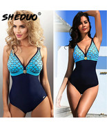 One-piece Swimwear for Women Mermaid Print Backless Swimsuit Monokini Sexy - $24.41 CAD