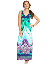 NWT-AGB ~Size MEDIUM~ Twist-Front Exotic Print Women&#39;s Maxi Long Dress Cute! - £28.15 GBP