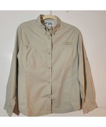 Womens Columbia Khaki Size Long Sleeve hiking/fishing shirt Size large - £19.09 GBP
