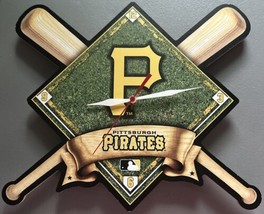 Wincraft Pittsburgh Pirates MLB Baseball/Plate Wall Clock Hard To Find MANCAVE - $18.50