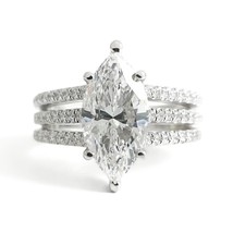 Authenticity Guarantee 
GIA Marquise Diamond Three Row Engagement Ring 1... - £30,261.97 GBP