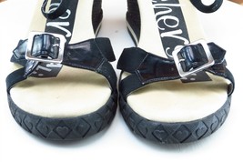 Skechers Sz 8 M Black Ankle Strap Fabric Women Sandals 37247 - £16.03 GBP