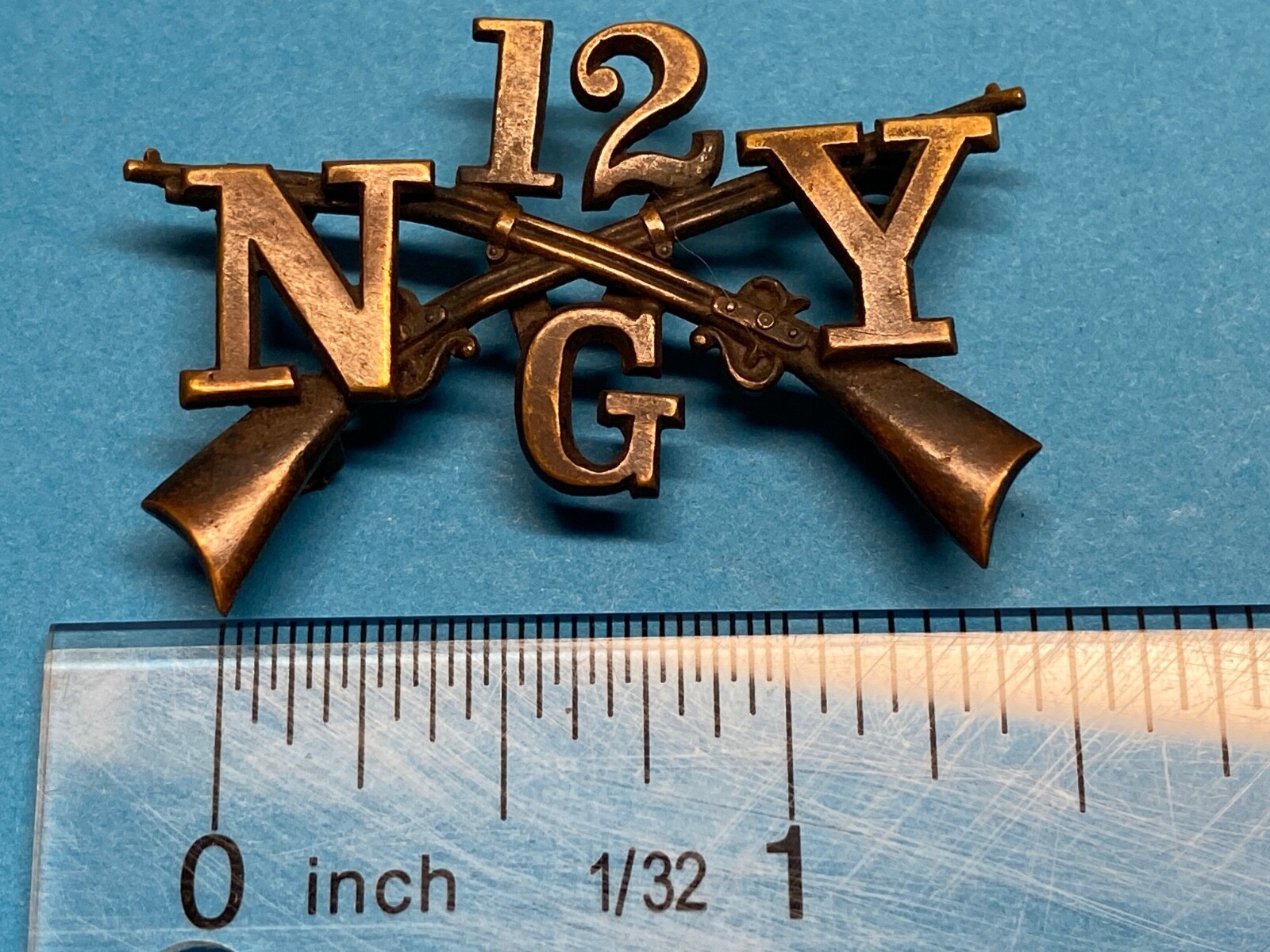 1895-1904, NY MILITIA, 12th INFANTRY RGT, G COMPANY, OFFICER, COLLAR INSIGNIA Item image 2