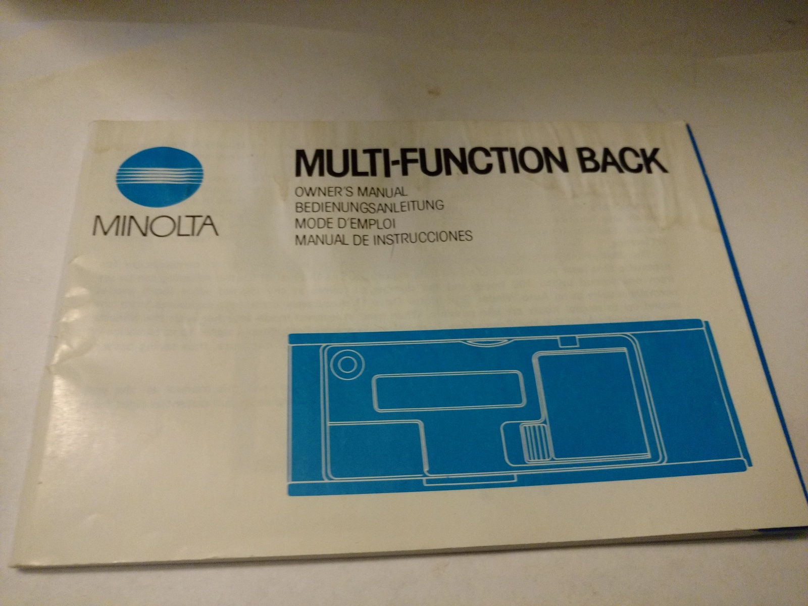 Minolta Multi-Function Back Instruction Manual - $6.00