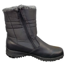 Totes Winter Boots Women Size 10M Black Faux Fur Waterproof Mid-Calf Side Zipper - $32.36