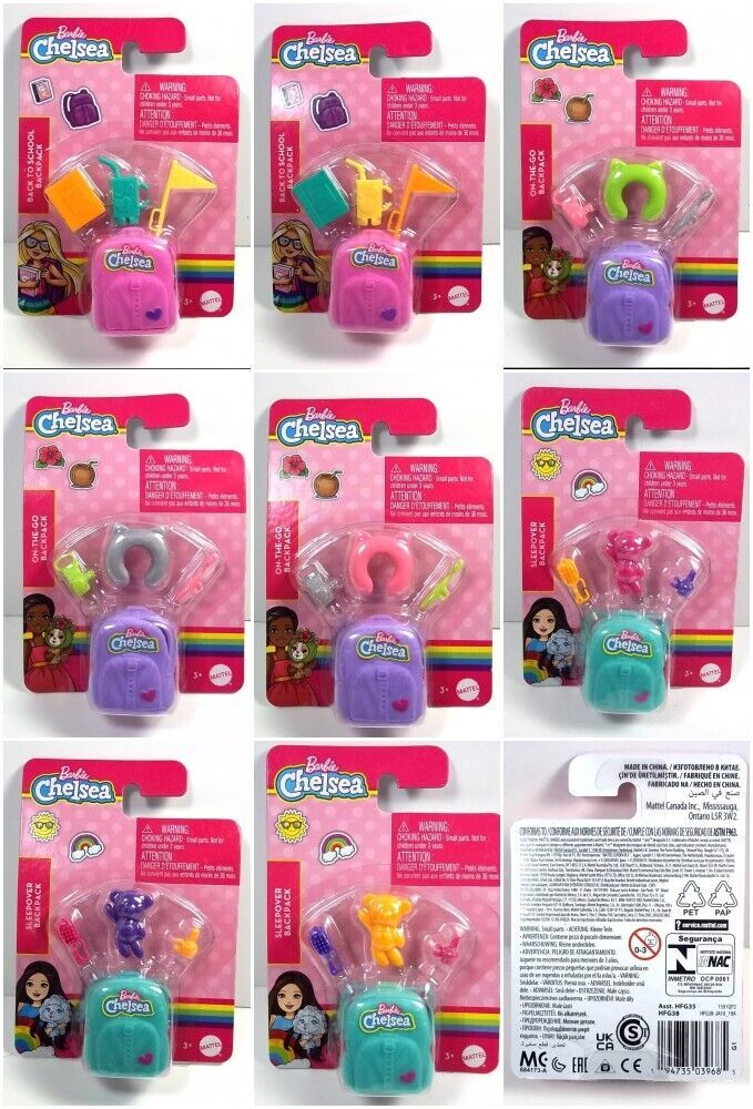 Primary image for Barbie Chelsea mini backpack sets new sealed Choose from Menu