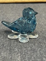 Acrylic 2 Inch Blue Bird of Happiness On Clear Flower - $8.91