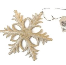 Set of 3 Off White Resin Snowflake Ornament 5 inches - £9.89 GBP