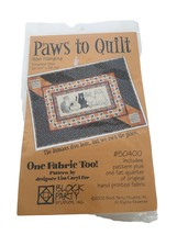 Block Party Paws to Quilt Wall Hanging Pattern Hand Printed Fabric Cat K... - $12.99