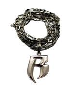 NEW RUFF RYDER &#39;R&#39; PENDANT WITH 5mm/24&quot; FIGARO CHAIN HIP HOP NECKLACE - ... - £14.15 GBP