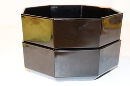 Vintage Arcoroc France Black Glass 6&quot; Octagon Octime Serving Bowl Lot of 2 - £9.34 GBP