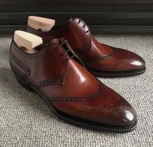 Handmade Leather Shoe  For Men Dark Brown Brogue Shoes - £124.31 GBP