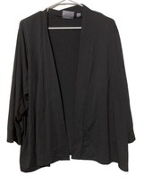 Avenue Cardigan Sweater Womens Plus Size 26/28 Black Open Front Short Sl... - $16.82