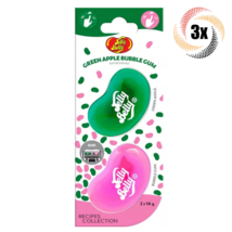 3x Packs Jelly Belly Duo Green Apple Bubblegum Scented Car Vent Air Freshener - £18.50 GBP