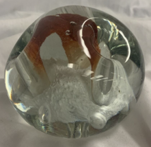 Vintage Blown Glass Paperweight Bud Vase 2.5&quot; - £6.77 GBP