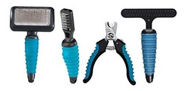 MPP 4 Piece Dog Grooming Tool Kit Professional Pet Groomer Basic Supplies Teal C - £44.77 GBP