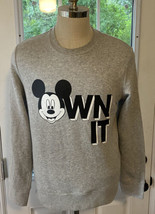 Womens Disney H&amp;M Sweatshirt Crewneck Own It Mickey Cotton Blend - Grey - Size M - £23.48 GBP