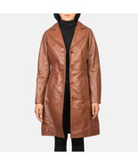 Alexis Brown Single Breasted Leather Coat For Ladies - $310.00