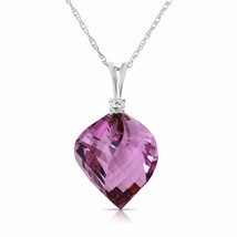 10.8 Carat 14K White Gold World Goes Round Amethyst Diamond Necklace 14&quot;-24&quot; - £251.01 GBP