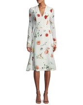 Narciso Rodriguez White Silk Dress Colored Floral Print  Sz 42 EU NWT $2,195 - £721.01 GBP