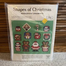 Studio 12 Shapes of Christmas Needlepoint Ornaments #2554 Vintage 1983 USA - £12.79 GBP