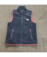 LL Bean Mountain Deep Pile Sherpa Fleece Vest Navy Men&#39;s L - £39.30 GBP